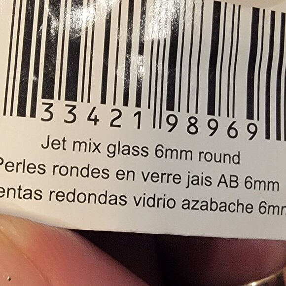 Jet Mix 6MM Round Halcraft Bead Gallery # 98969 14 Inch/35.5CM - Picture 8 of 8